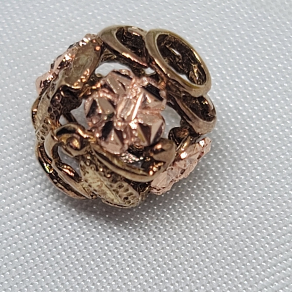 Vintage 10k Pandora Pink & Yellow Gold Pendant Charm